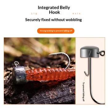 Die-casting Ned Lead Head Hook Bass Fishing Lure Soft Bait Black Pit Mandarin Fish 7g Micro-Object Reinforced Blood Groove River – Soft Lure – view 3