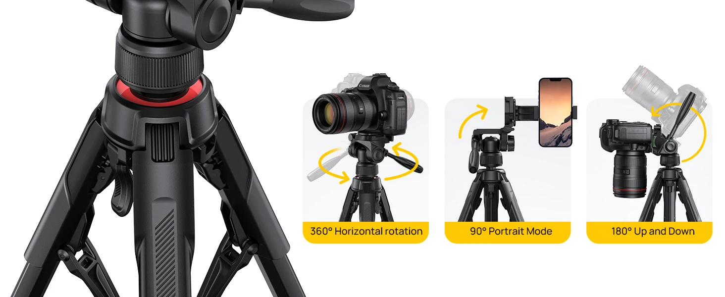 Tripod Height Adjustment and Telescoping Leg Locks