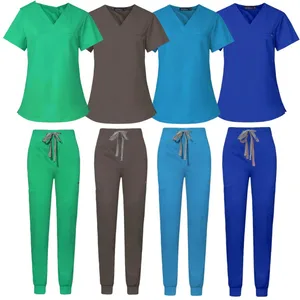 2026 Medicos Breathable Summer Women's Hospital Scrub Suit Custom Slim Nursing Medical Scrubs Fashionable Spandex Woven Custom