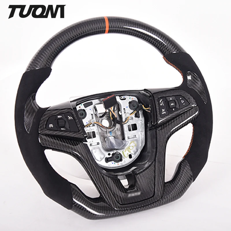 Bospeed Real Carbon Fiber Leather Red LED Smart Steering Wheel For Chevrolet Camaro Corvette