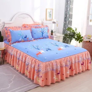 Custom 100% Polyester the Cheapest Price and High Quality New Style Bed Skirt Three-piece Dustproof Bedding Set