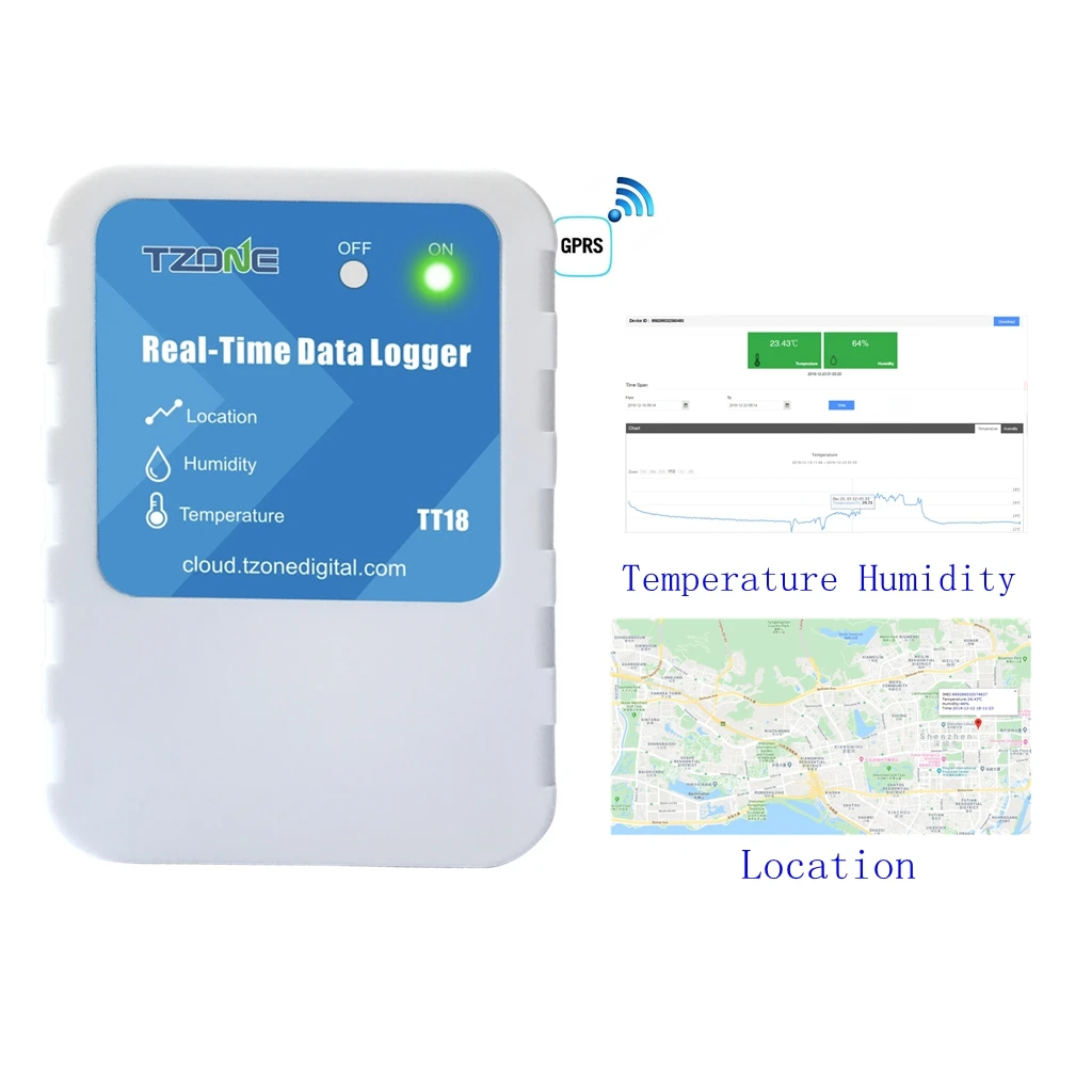 Tzone TT18 Single Use  Global Use GSM Temperature Data Logger for Cold Chain