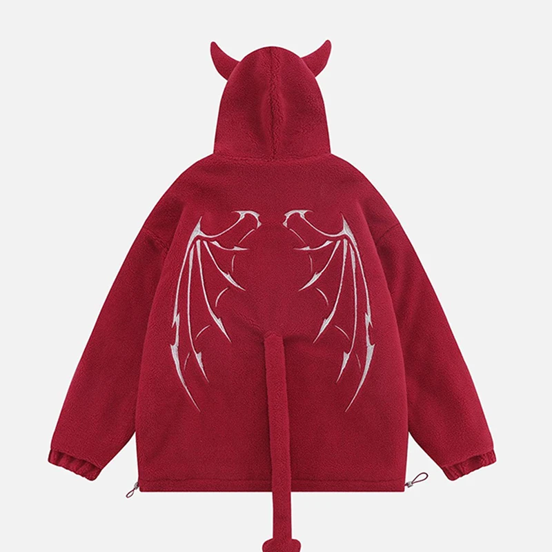 Red hoodie with on sale horns