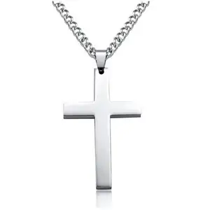 High Quality Dainty Cross Necklace Stainless Steel  for Men Factory Wholesale