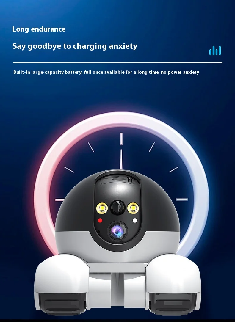Cloudbirds V360pro智能机器人汽车造型双镜头相机广角功能可爱室内4GCMOS传感器电池内置监视器