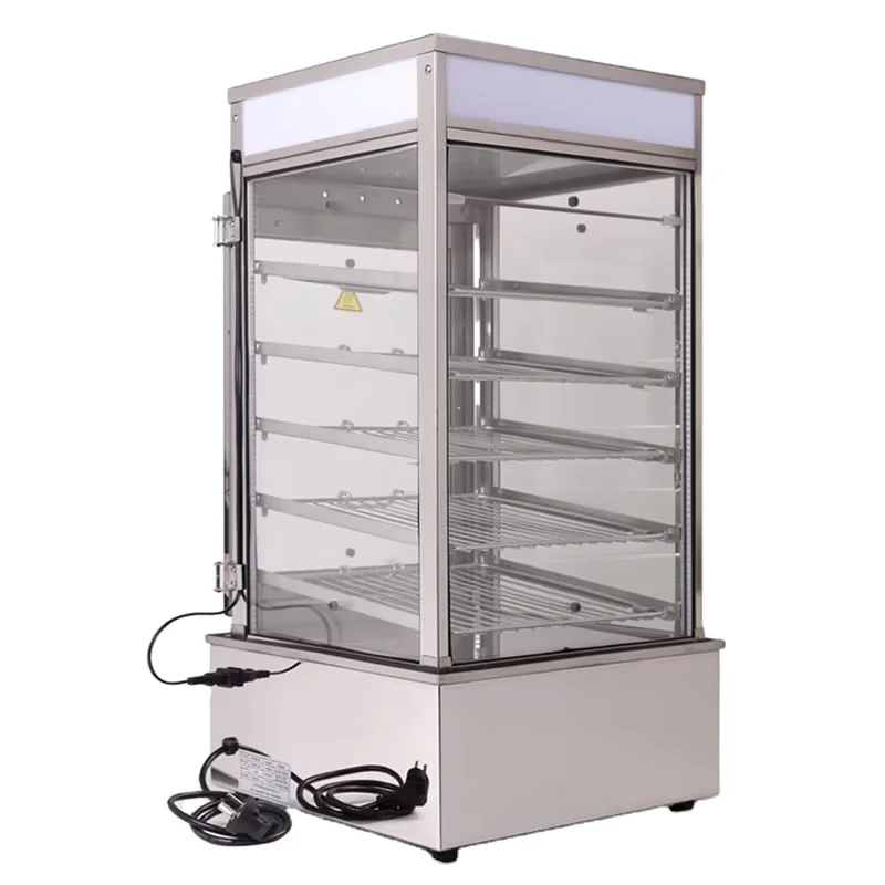 Pie Warmer Display Bun Steamer Temperature Adjusted Food Warming Display Hot Dog Showcase