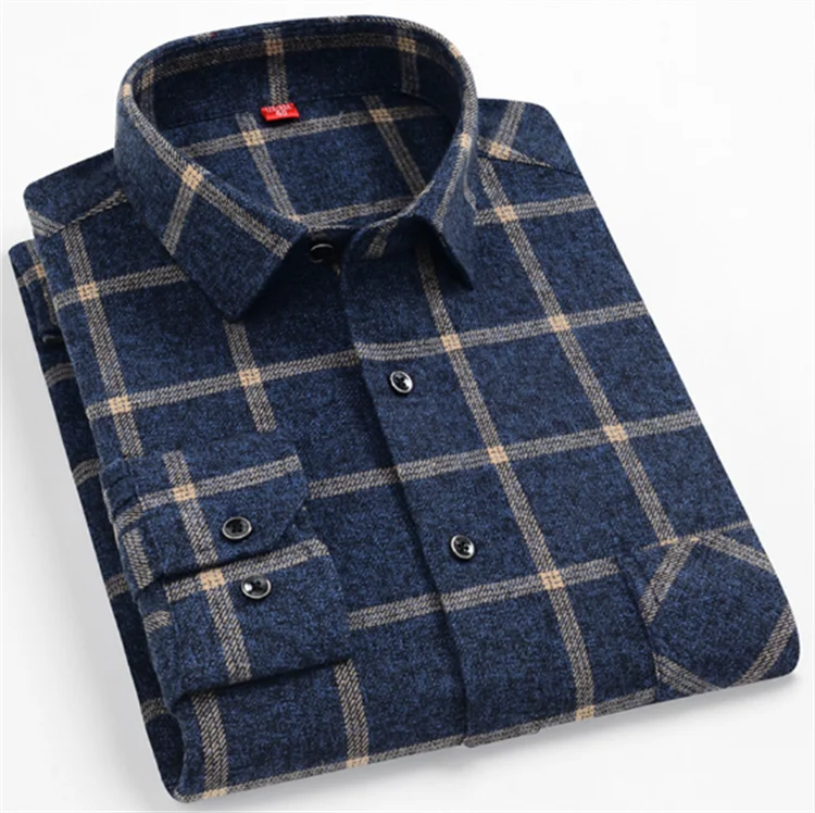 Wholesale Fashion Mens Casual Business Long Sleeve Plaid Shirt - Buy ...