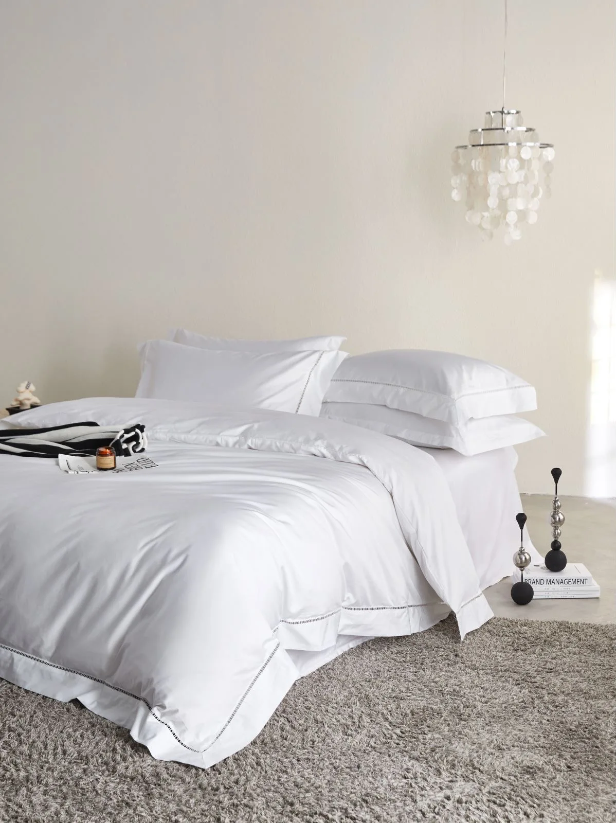 Pure Cotton Hotel Bed Linen 450tc Sateen White Bed Sheet Bed Cover