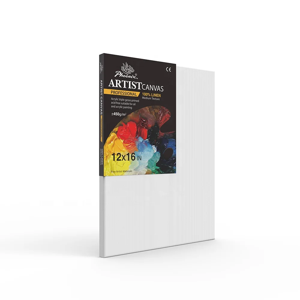 Профессиональный уровень Phoenix, 100% лен, 13,3 унций, средняя текстура, сертификат FSC, пустая льняная Картина на холсте с рамкой