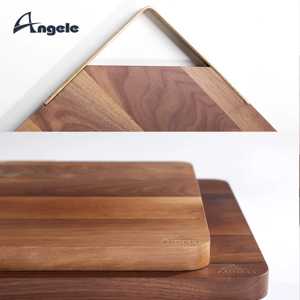 Walnut Wood Butcher Chopping Board with Copper Handle Wood Cutting Board