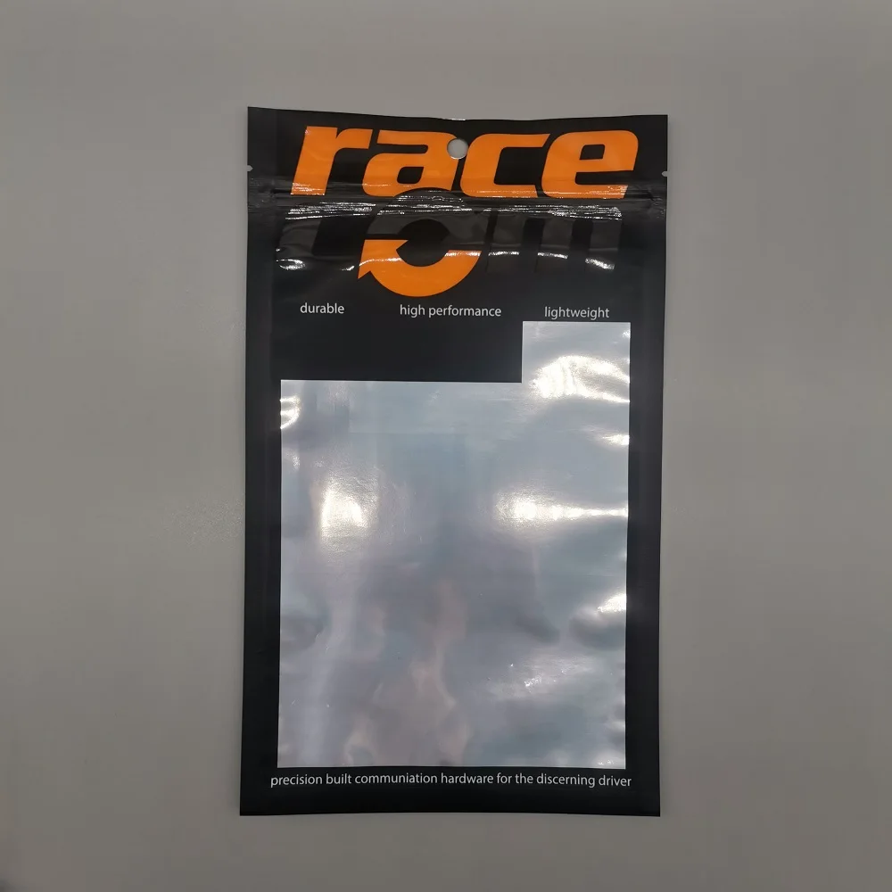 Packaging Clear Front Silver Back Aluminized Mylar Zipper Window Printed Transparent Plastic Bag