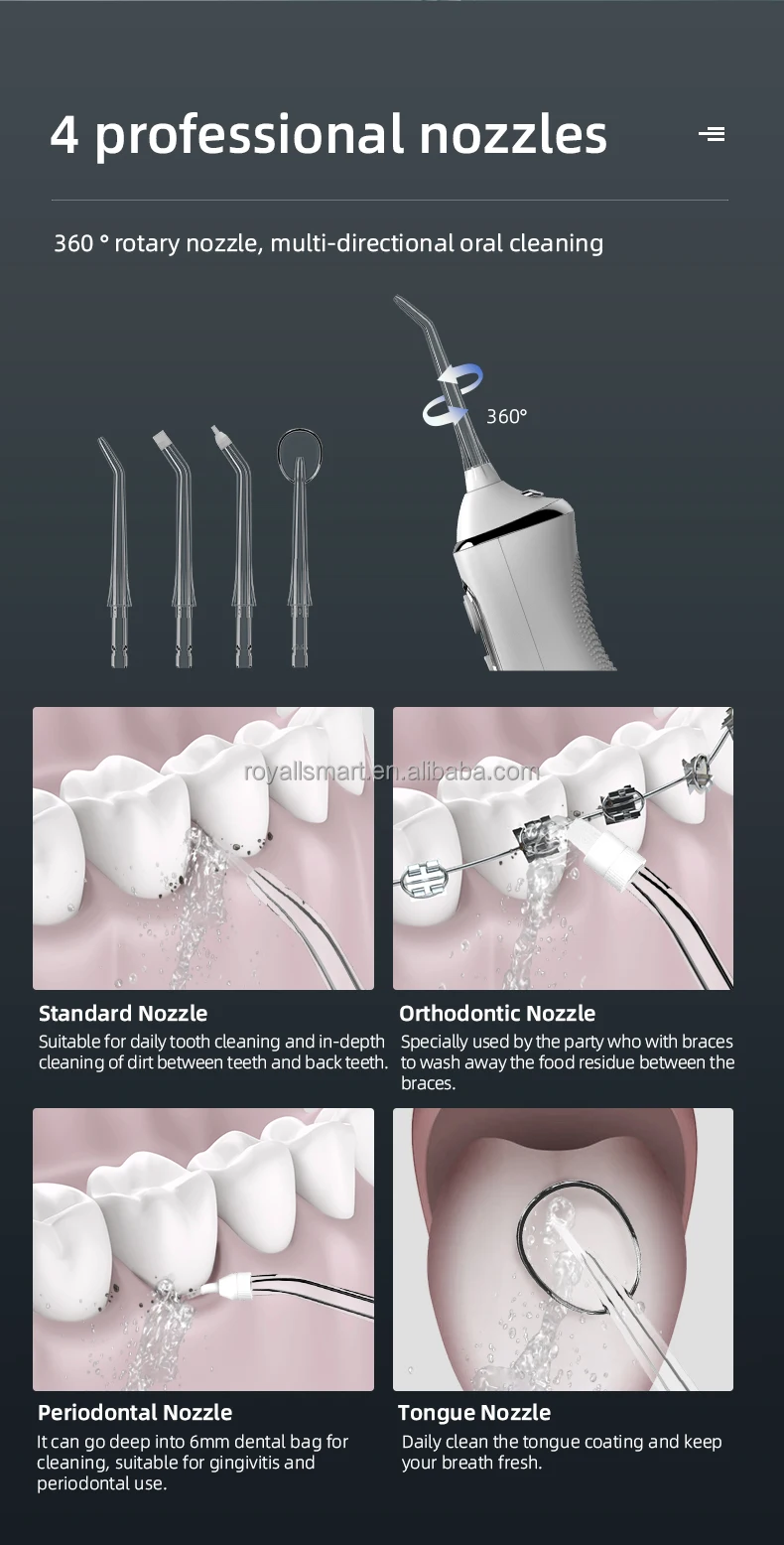 Handled Water Flosser 1800strokes Per Minute Oral Teeth Pick Powerful