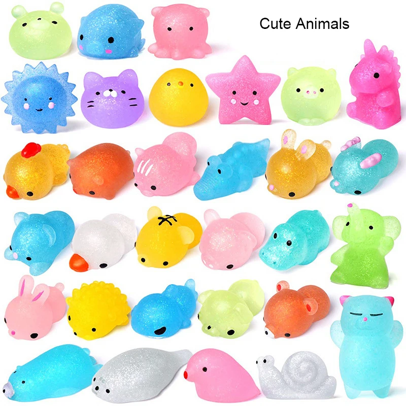 New Mochi Squishy Glow In The Dark Mini Animal Squishy Toy 3d Kawaii ...