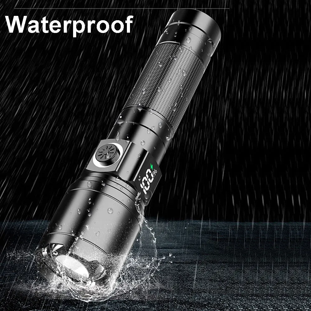 TAIKOO Zoomable LED Flashlight with 5 Lighting Modes for Hunting and Hiking Camping