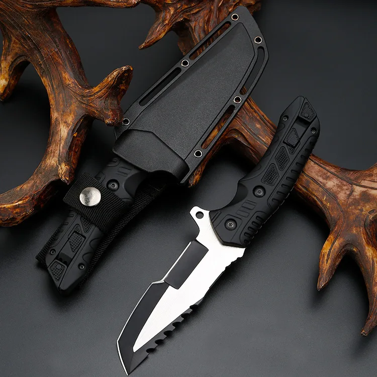 クラシックな屋外固定刃ナイフ、フリントキャンプサバイバル戦術ナイフ