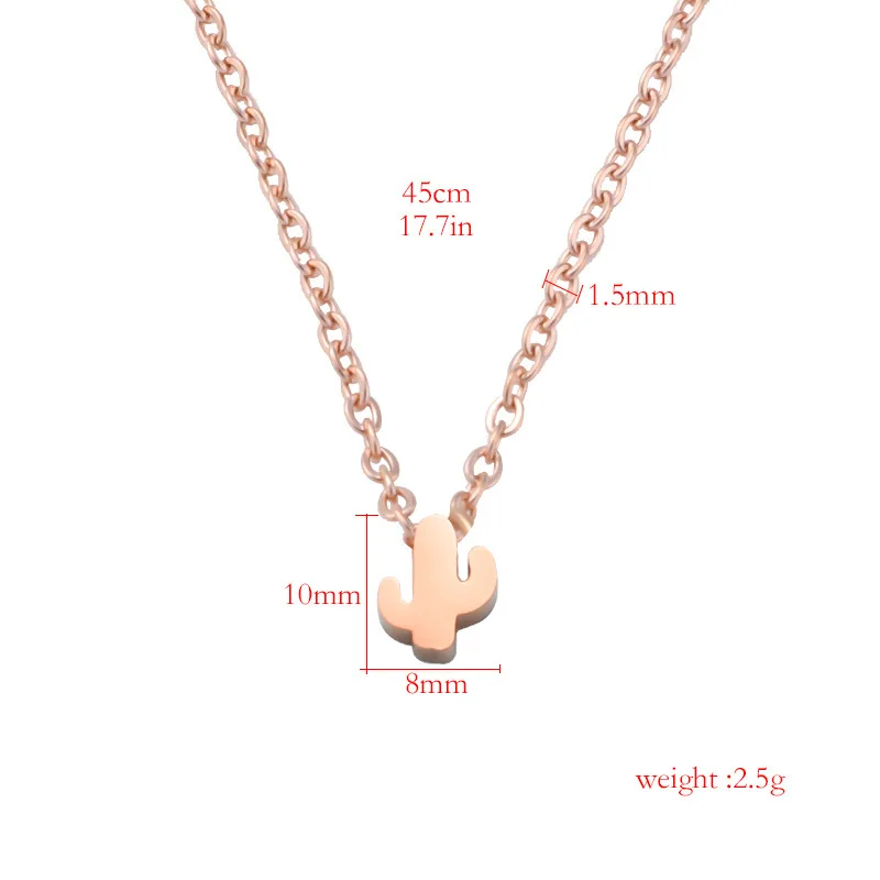 Plant Cactus Pendant Necklace