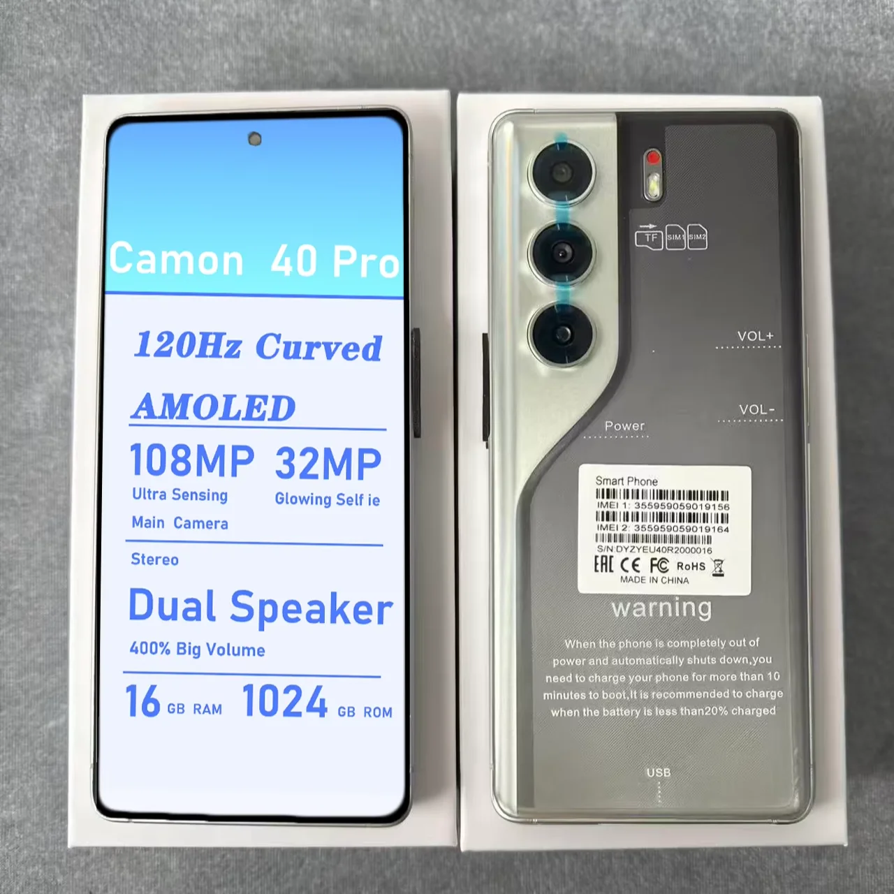 Tecno Camon 40 Pro 5G Smartphone Original Unlocked 6.8-Inch Dual Card with Deca Core CPU 4G/5G Network  Unlocked Mobile Phones
