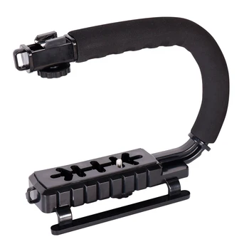Kaliou H001 Hot Sale Single Handgrip DV C/U Type Universal Smartphone Camera Handle Stabilizer Mount Flash Bracket U Type