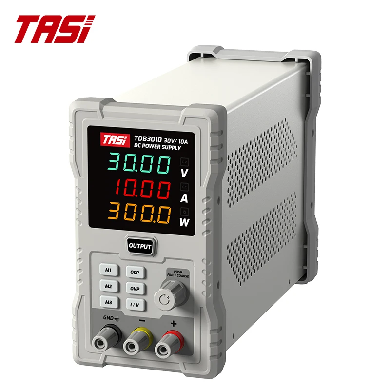 TASI TDB3010 Adjustable 30V 10A Variable DC Switching Power Supply 110V Input with RS232 USB PC Connection for Laboratory Use