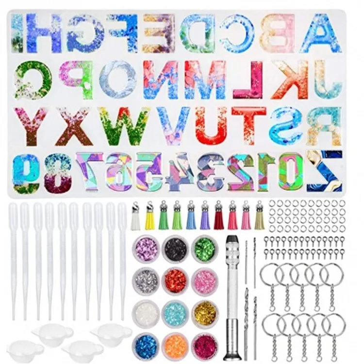 DIY Jewelry Package Epoxy Resin Silicone Jewelry Molds Kit Set With Good Quality Ring Bangle Pendant Resin Mold
