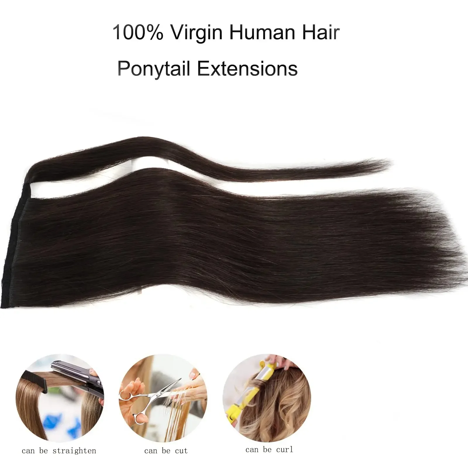 Coleta de pelo natural con envoltorio para mujer_voghion.com