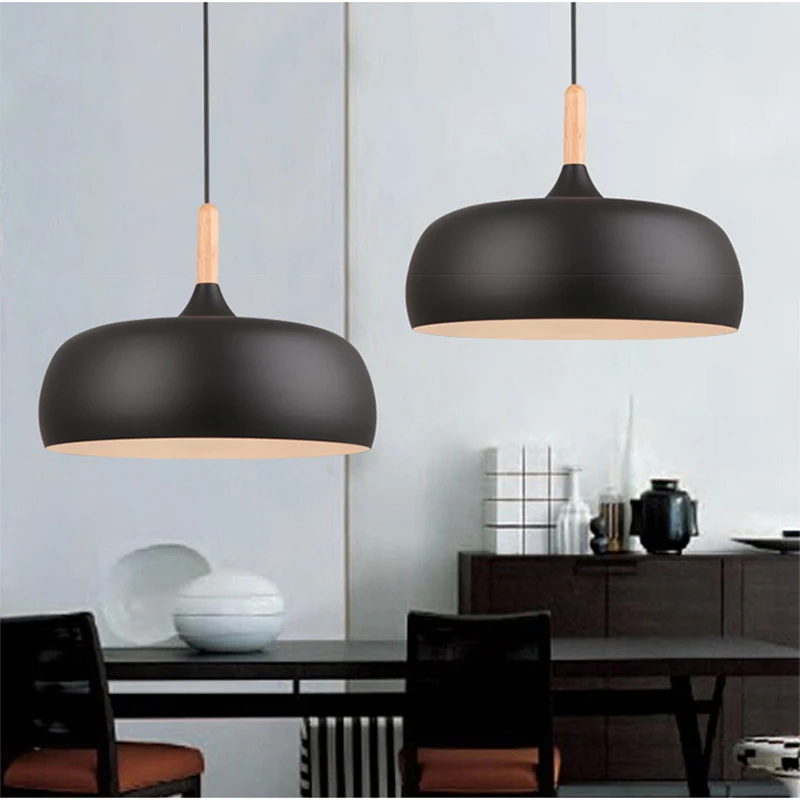 Nordic Pendant Lamp Modern Ceiling Oak Wood Pendant Light Kitchen Dining Table Bedroom Decorative Hanging Lighting Fixture