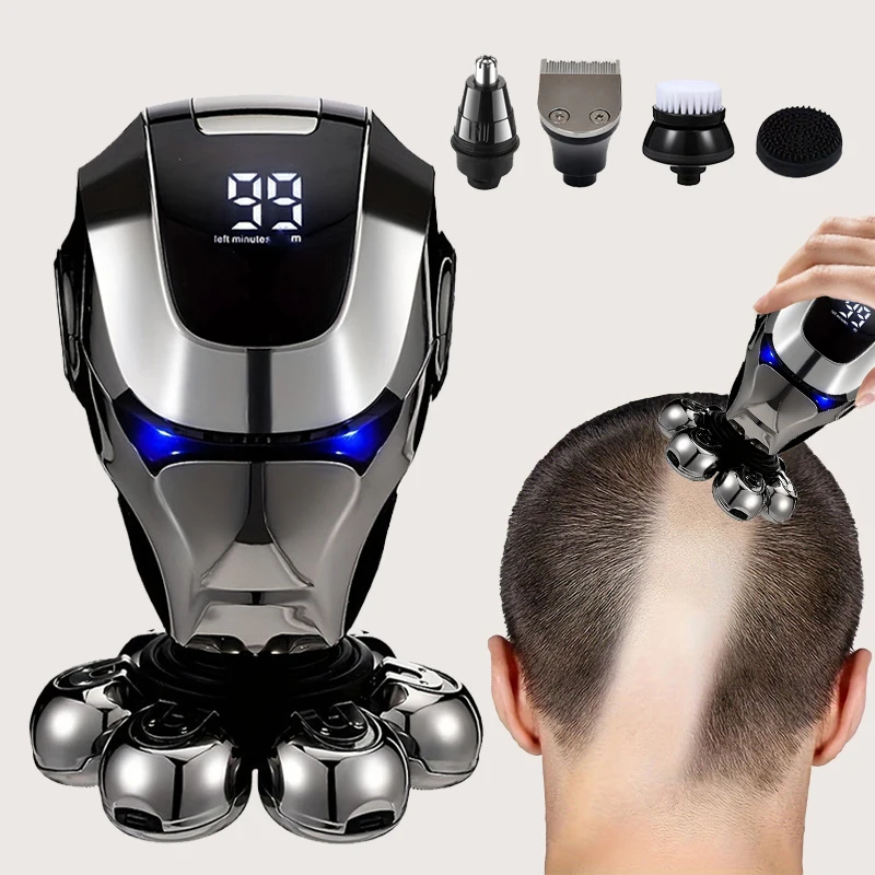 남성용 5-in-1 전기면도기 7중날 멀티기능 전용 교체형 면도기 USB 전원 가정용 RV 호텔용