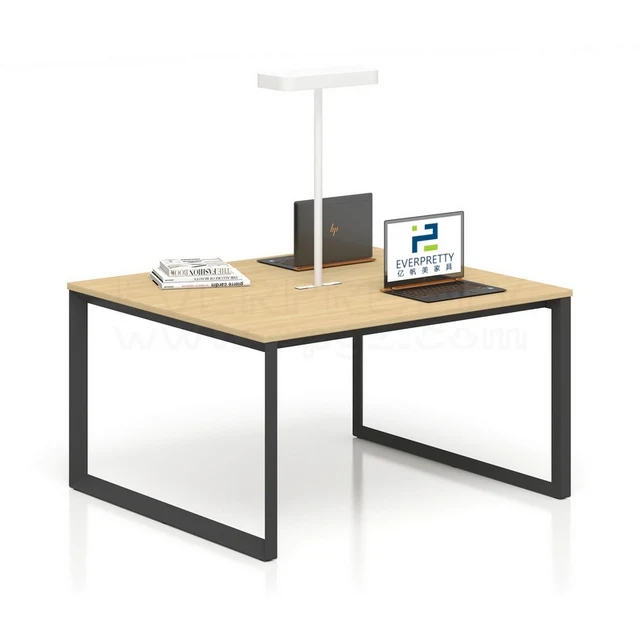 Simple Design School Furniture Wooden Library Reading Table With Lamp