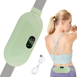 Cuscinetto Riscaldante Mestruale Portatile, Cintura Elettrica Con 3 Temperature E Vibrazione, Ricaricabile USB, Bianco