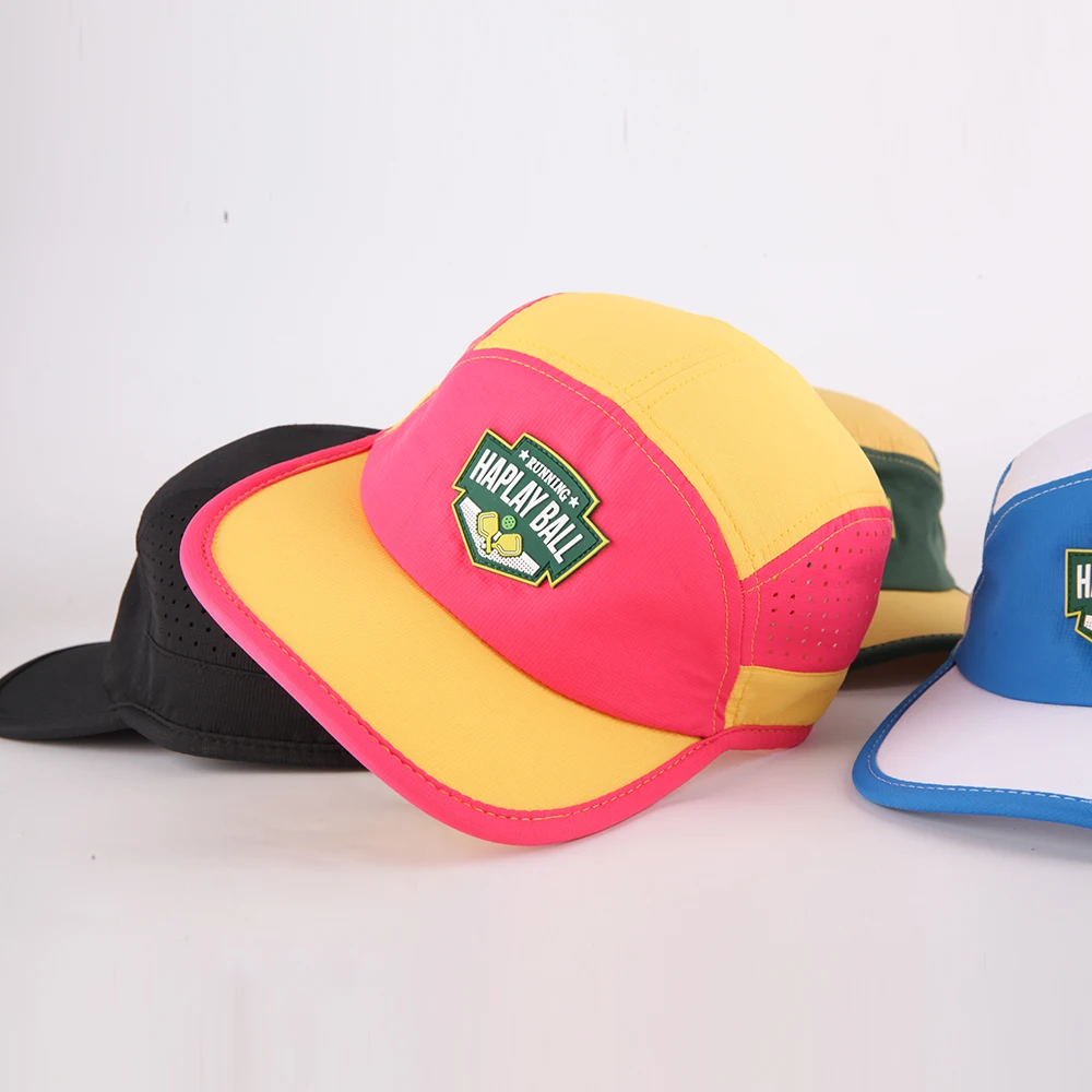 Custom Design Your Own Logo Sports Camp Hat Plain 5 Panel Camping Cap Blank Nylon Running Hat