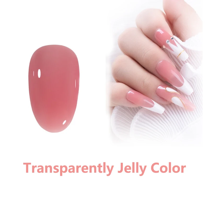 Amazon.com: RARJSM Translucent Sheer Pink Gel Nail Polish LED UV Gel Soak  Off Clear Pink French Manicure Nude Pink Jelly Nail Gel Polish Varnish  Curing Requires 1pcs 15ml for Home Salon Nail