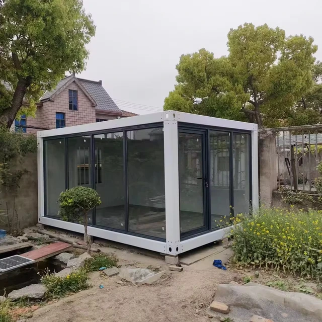 Customized residential mobile house modern glass wall tiny home prefabricated Container House