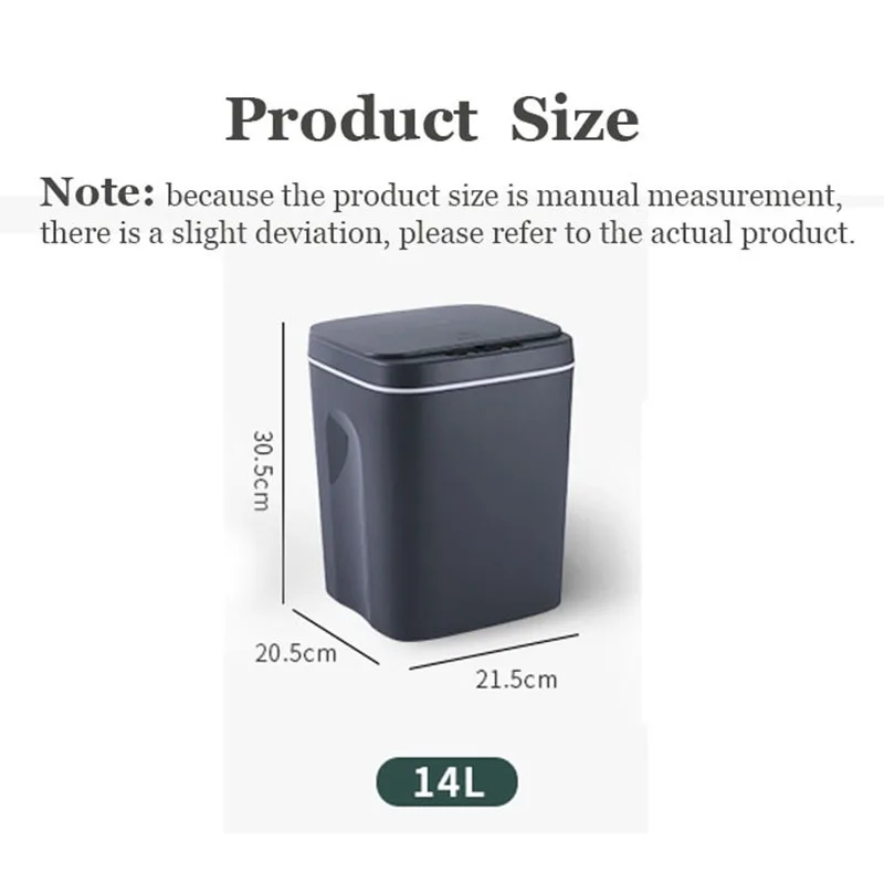 14L Mini Auto Trashbin Trashcan Smart Kitchen Portable Charging Rubbish Dust Plastic Infrared Bucket Garbage Trash Waste Bins