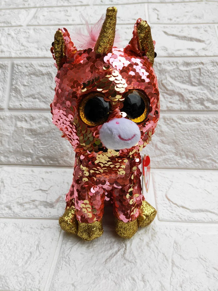 Xux Plush Cute Sequin Unicorn Owl Horse Rabbit Big Eyes Sequin Animal ...