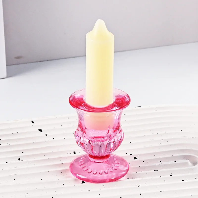 product portable glass candle holder for candlestick wedding home decoration table suitable for both sides candle holders-7