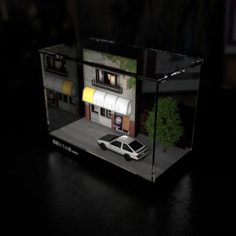 1/64 Scale Parking Lot Model Fujiwara Tofu Store Scene Garage Osong Board Simulation Modified Garage