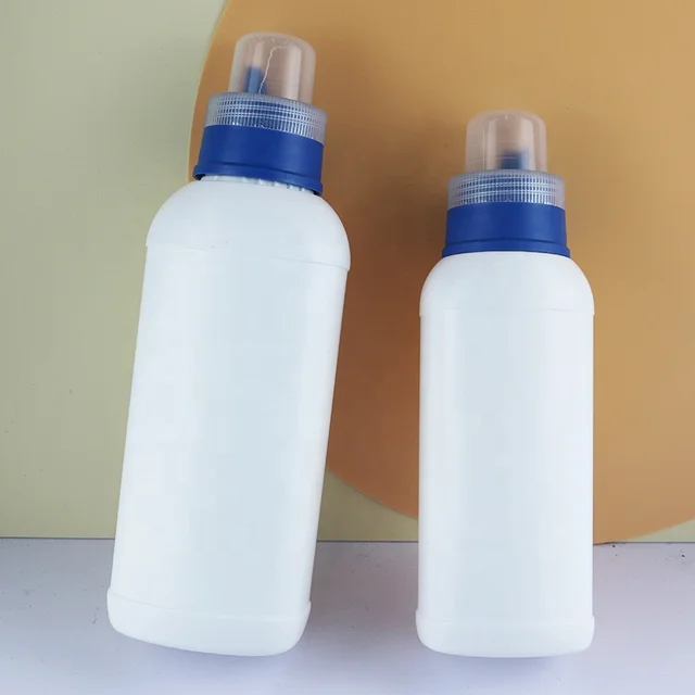 Custom HDPE Plastic 400ML 600Ml Laundry Detergent Bottles With Screw Cap square bottle for household Laundry detergent packaging