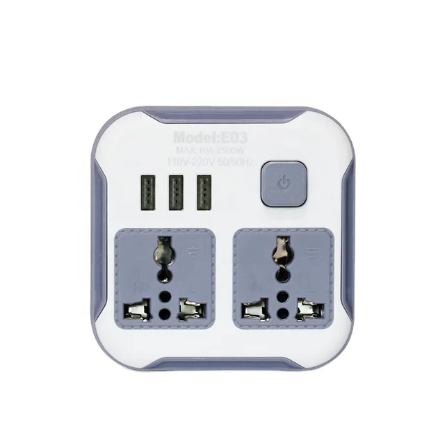 OEM services Factory Universal Travel Adapter 2 Outlet with 3USB Power Adapter