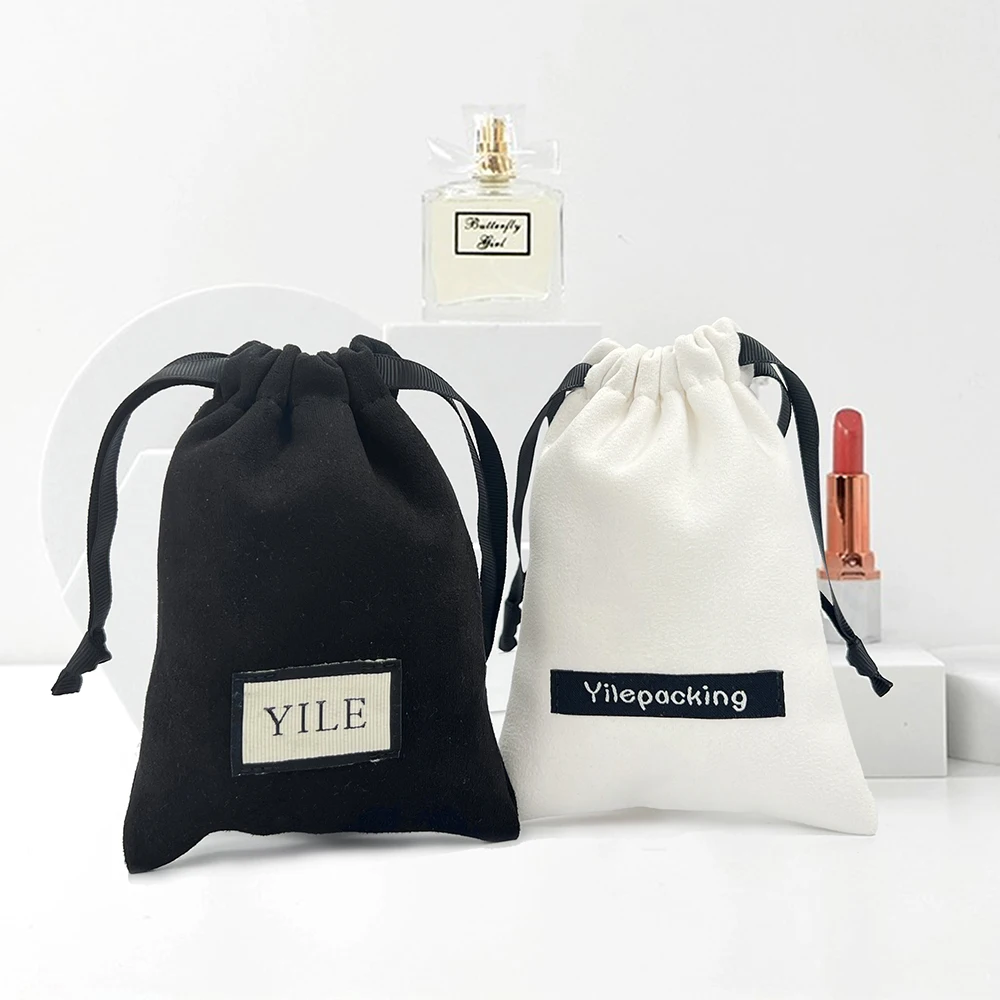 Wholesale Small White Black Custom Logo Printing Perfume Suede ...