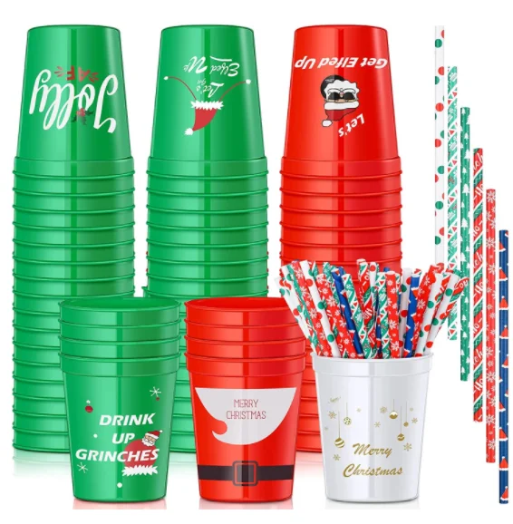 Christmas Plastic Party Cups 16 oz Red and Green Disposable Plastic Party  Cups| Alibaba.com