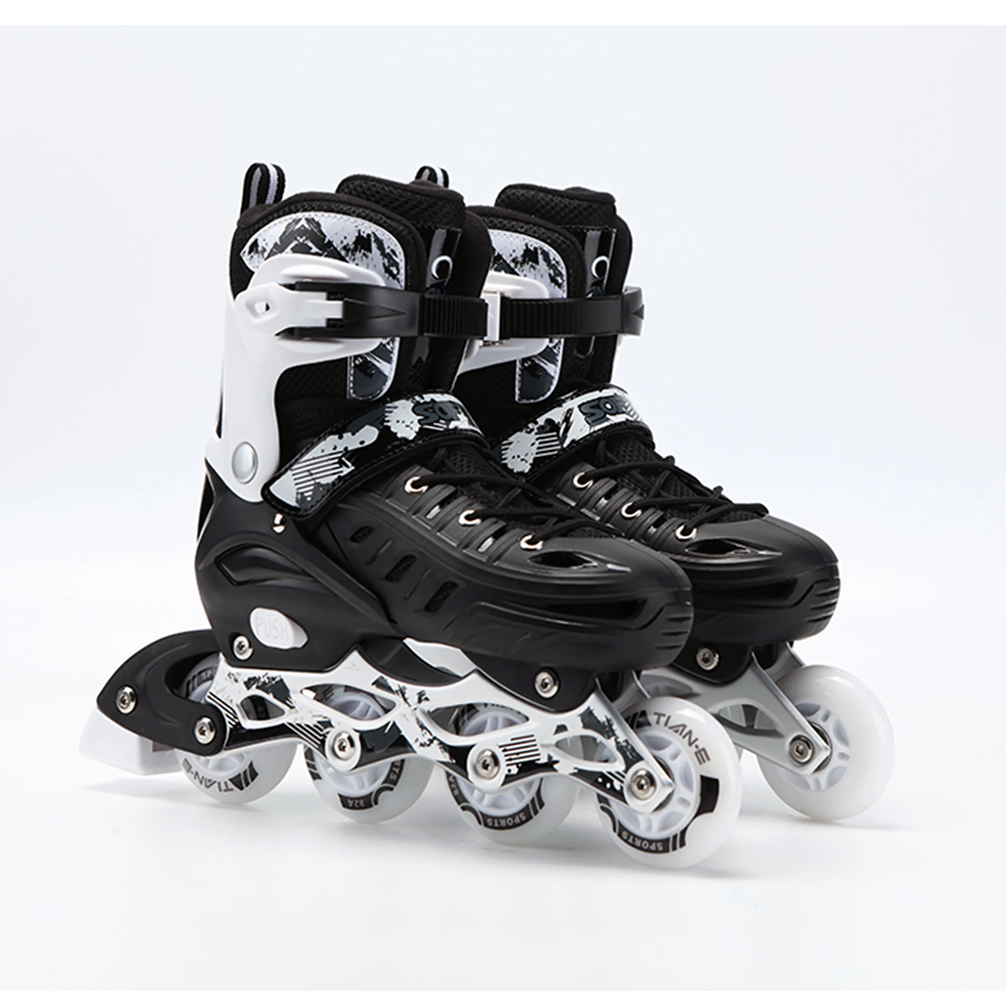 Adult Inline Skates Professional Adjustable Size Pp Shell Roller Skates
