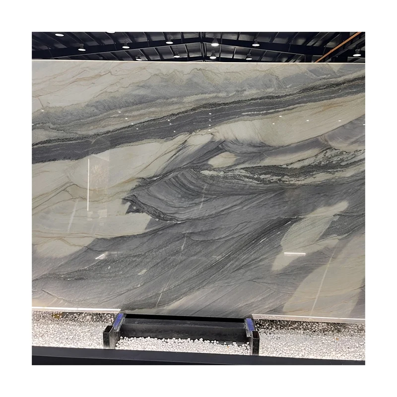 Бразильська люкс-плита з кварциту «Bethany Blue» для оздоблення фонових стін, високоякісна екзотична кам’яна плитка для стін