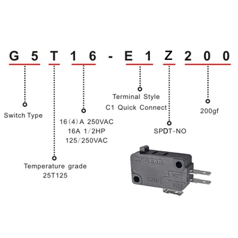 Zing Ear G5T16 Float Sensor Microswitch Water Level Switch Accessories