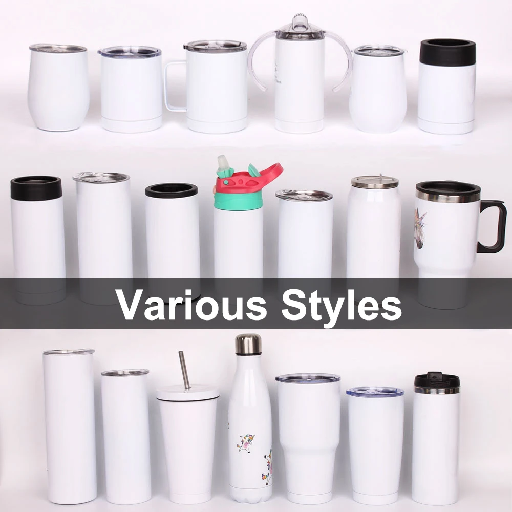 Бесплатная доставка со склада в США 20 унций 20 унций самодельные двойные стенки из нержавеющей стали тонкие прямые белые чашки сублимационные заготовки стакан