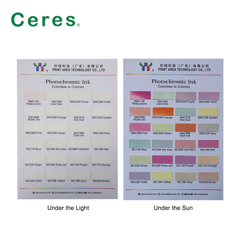 Photochromic Ink for Screen Printing Red/Yellow/Blue/Purple/Orange,water Based Ink for Clothing