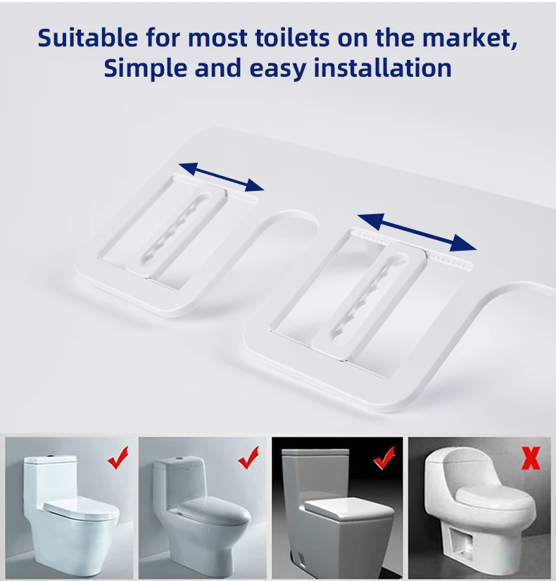 Hot Selling Mechanical Non-electric Black Bidet Toilet Seat Custom Retractable Dual Nozzle Bidet Attachment for Bathroom details