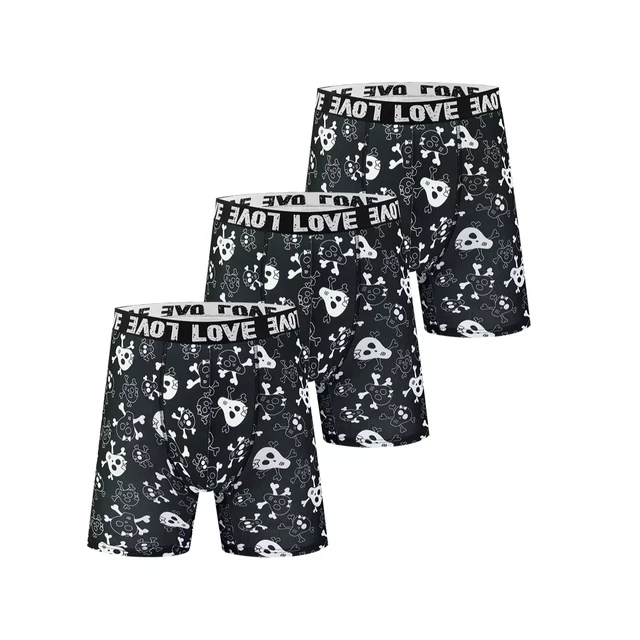 3PCS new men's underwear printing ice silk breathable ice cool youth trend sports comfortable daily outdoor boxer briefs