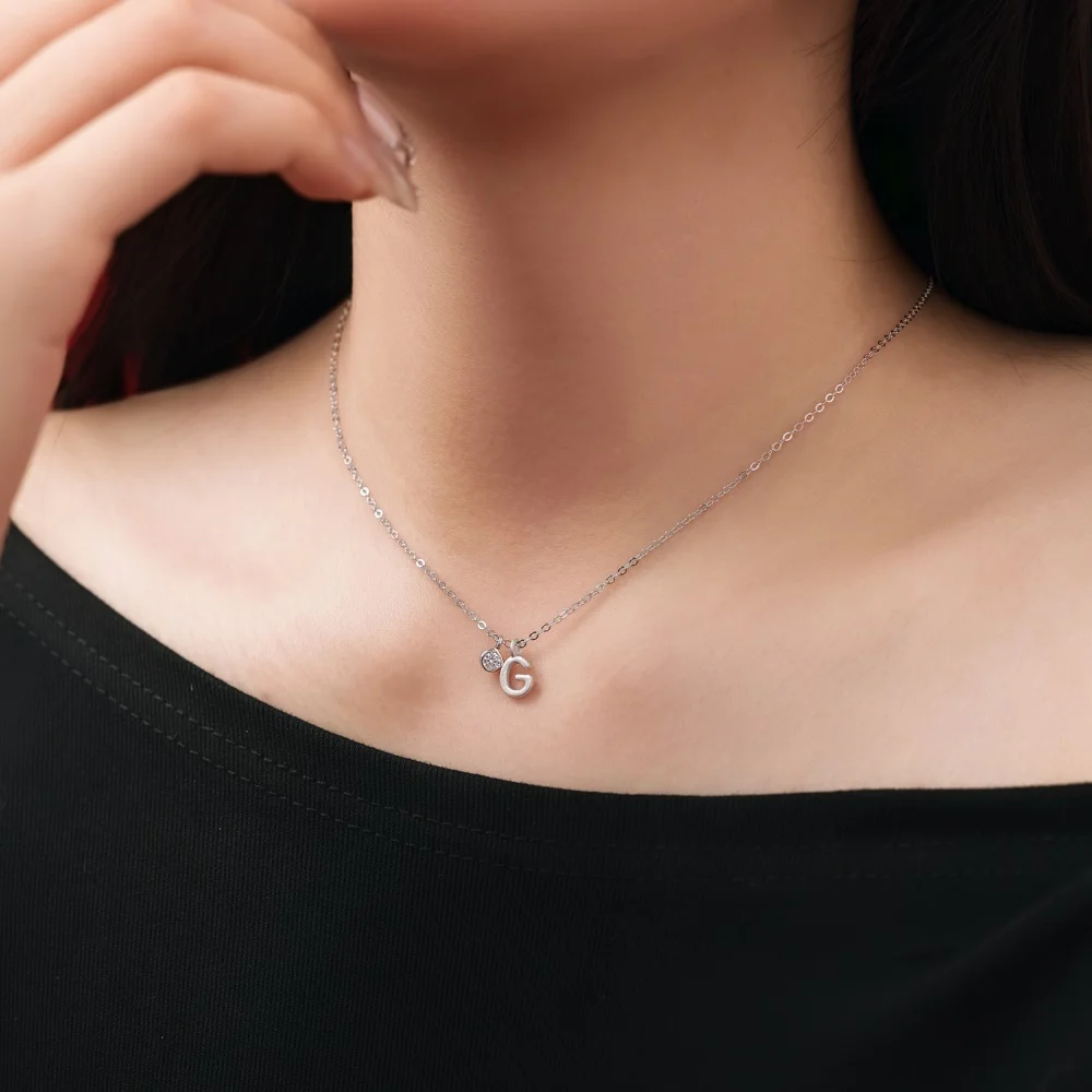 KAKODIY Initial -G- Pendant Necklace in 925 Sterling Silver with 5A Cubic Zirconia 26 Initial Monogram Jewelry for Women Jewelry Gifts detail 3