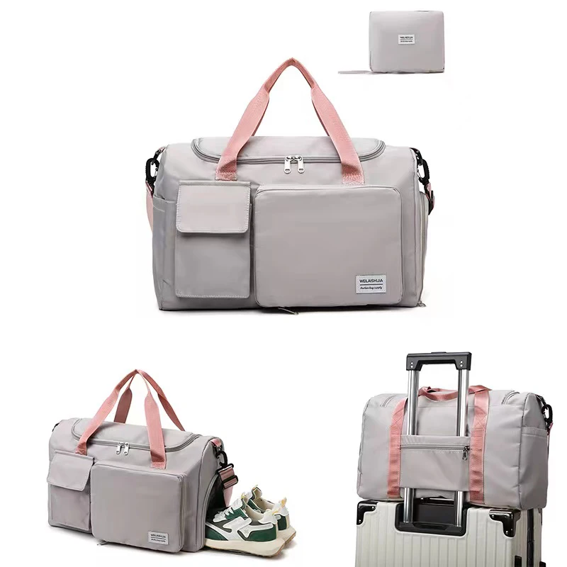2024 New Foldable Large Capacity Short Travel Bag Dry Wet Separation Fitness Pack Swimming Multifunctional Portable Tote Luggage