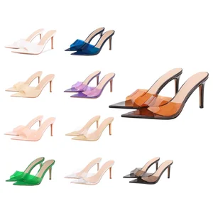 ODM OEM Luxury Shoe Woman Mules a Talon Mule Heel Lightweight Breathable TPU Summer Sandals